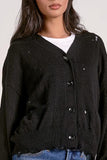ORLY DISTRESS BLACK CARDI