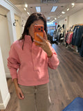 PINK BUTTONS SWEATSHIRT HENLEY