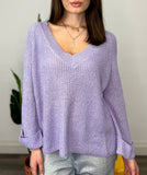MURANO LILAC KNIT VNECK SWEATER