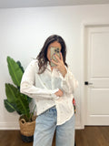 WHITE GAUZE BLOUSE W/GOLD HEARTS