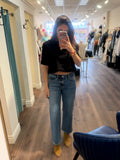 BUBBLE HEM BLACK TEE