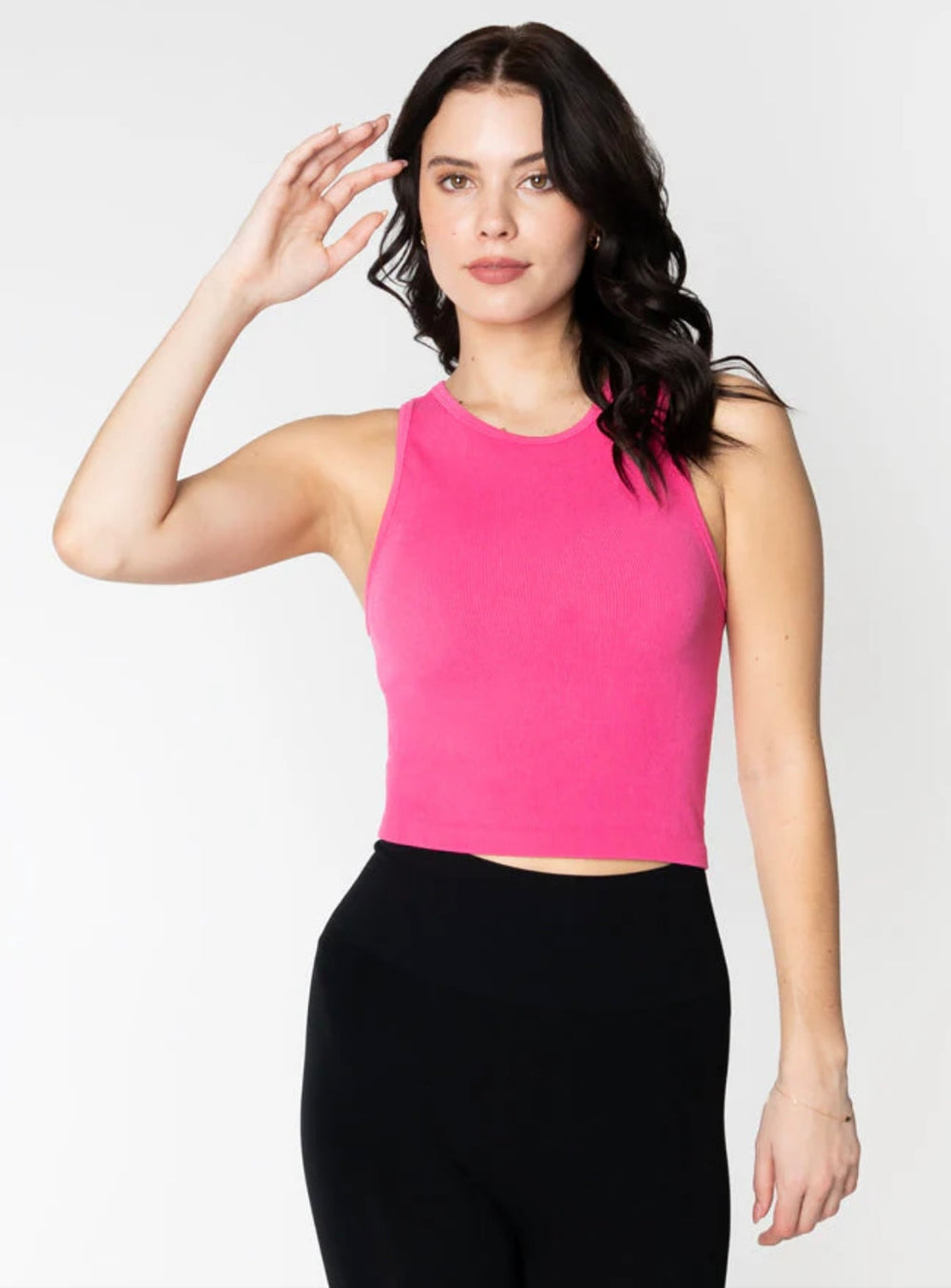 BAMBOO FUCHSIA RIBBED TANK