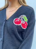 WITH A CHERRY ON TOP BLACK CARDI