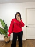 MINI CREST XMAS TREE RED SWEATER