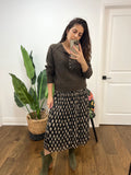 INSIDE OUT HENLEY BROWN SWEATER
