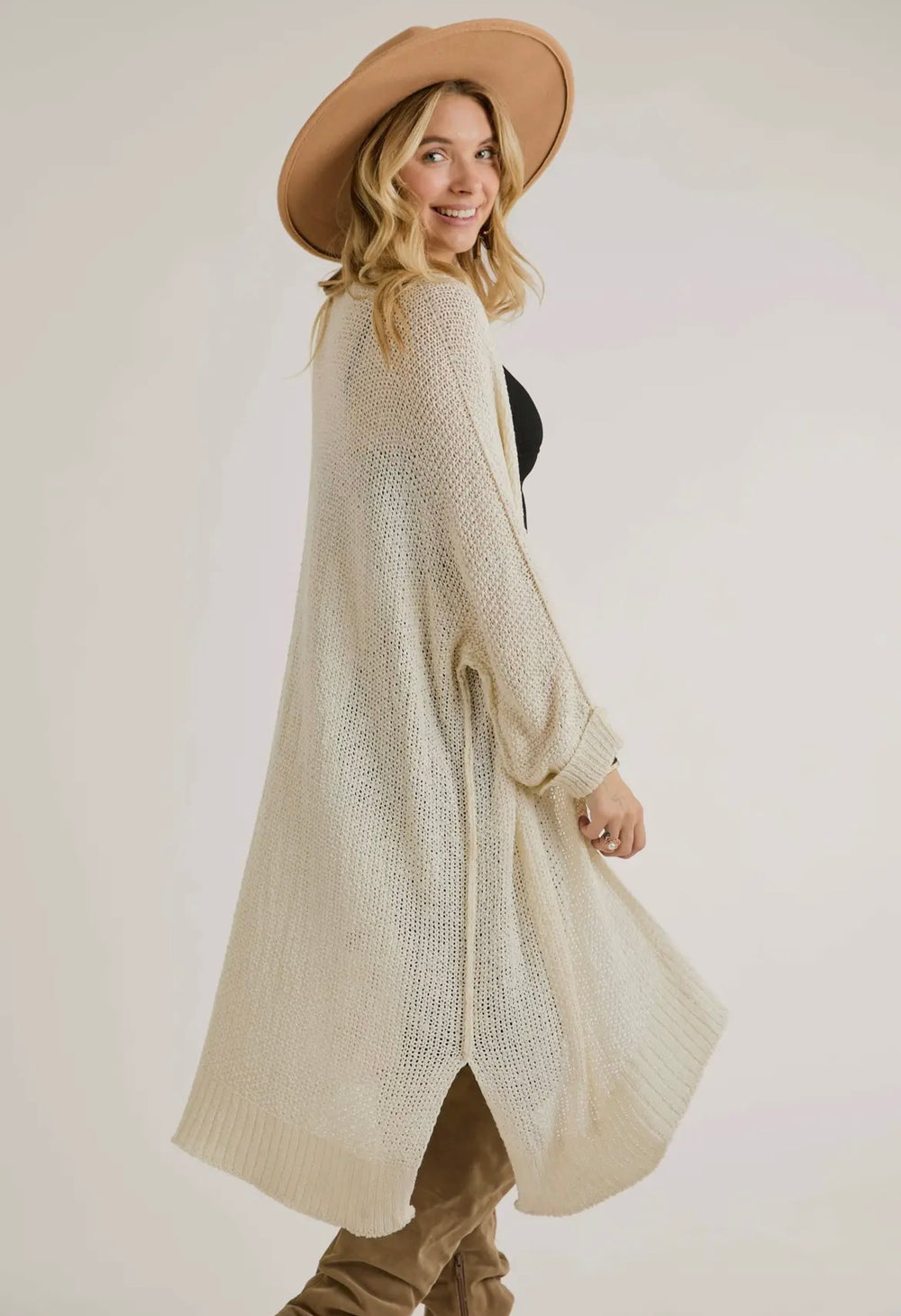 LOOCY BEIGE LIGHT LONG CARDI