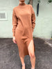 STEVIE CAMEL BOX SWEATER DRESS