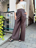 CARMELLA BROWN SATIN PALLAZZO PANT