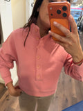 PINK BUTTONS SWEATSHIRT HENLEY