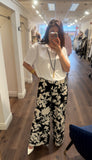 TALUCA BLACK WHITE PRINT FLOW PANT