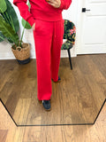 UBA ROUGE RED PIN TUCK PULL UP PANT
