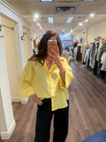 YELLOW LINEN OVERSIZE SHIRT