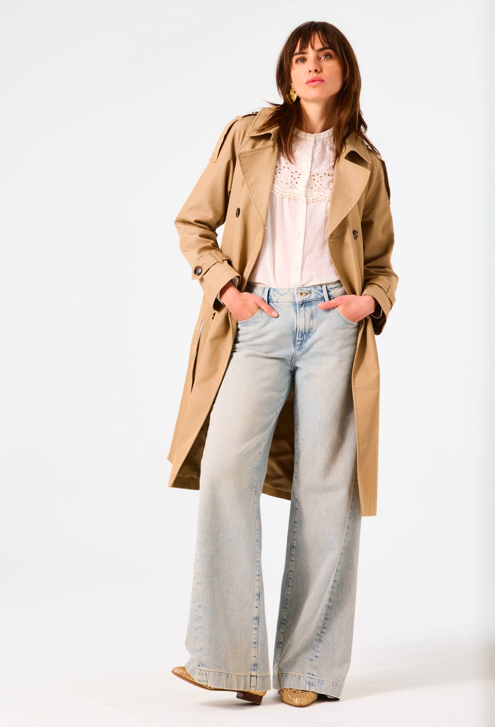 PEEP SHOW SANDY TAN TRENCH COAT