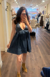EARIK HALTER DARK DENIM DR SHORT