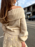 MISS WIDE COWL IVORY SWEATER