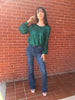 BEING SONIA EMERALD SEQUIN L/S BLOUSE