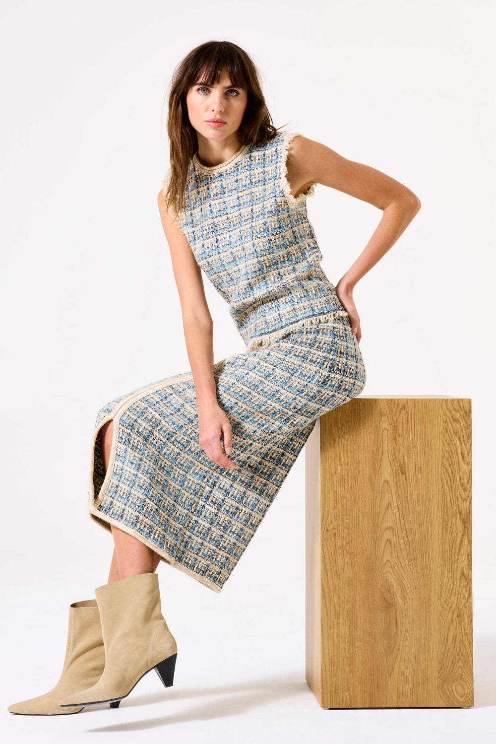 NIKA TWEED KNIT S/LESS