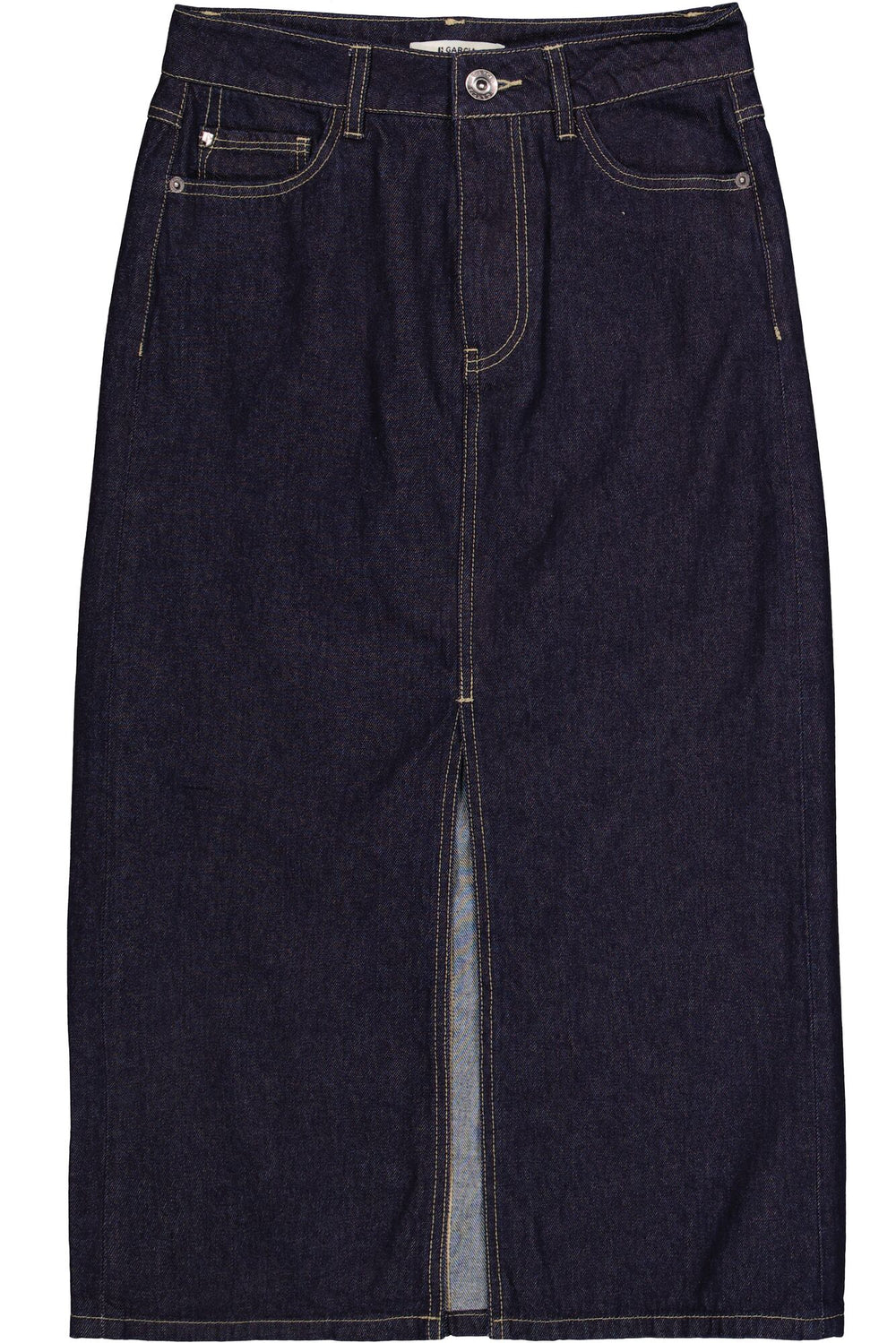 SLIT DENIM INDIGO SKIRT