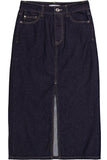 SLIT DENIM INDIGO SKIRT