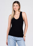 TEXTURED BLACK SEAMLESS V TANK