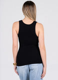 TEXTURED BLACK SEAMLESS V TANK