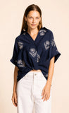 REESE NAVY EMBROIDER TEE