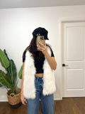 SARA WHITE FUR MID VEST
