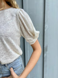 LIZ BURNOUT CREME ALINE CAP TEE