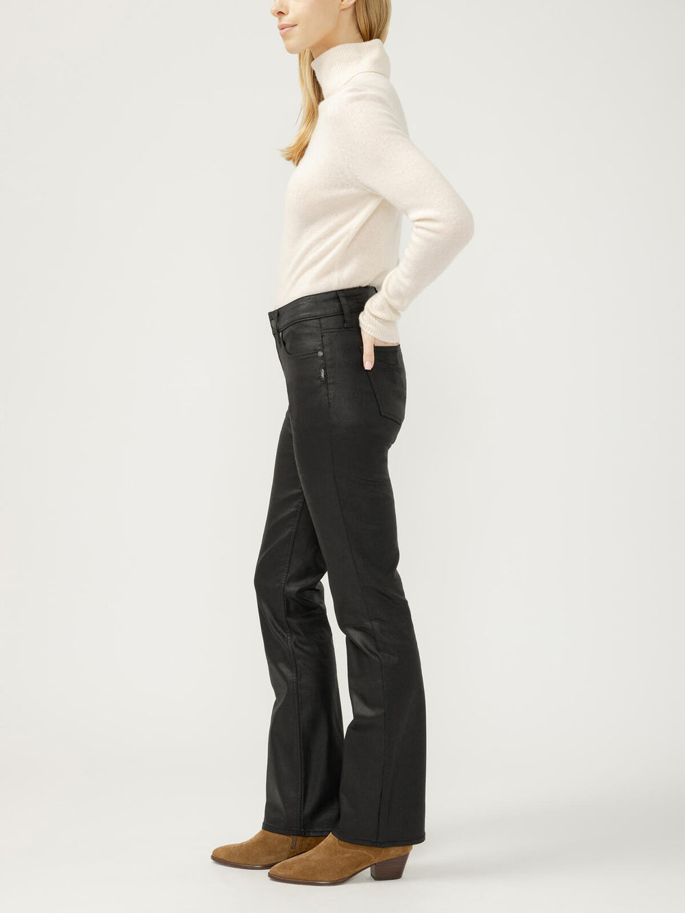 CLUB COATED SUKI SLIM BOOTCUT BLACK JEAN