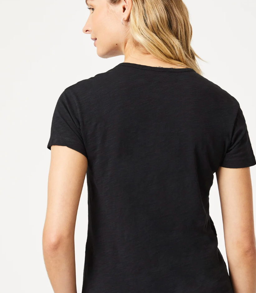 MIYA BLACK VNECK JERSEY TEE