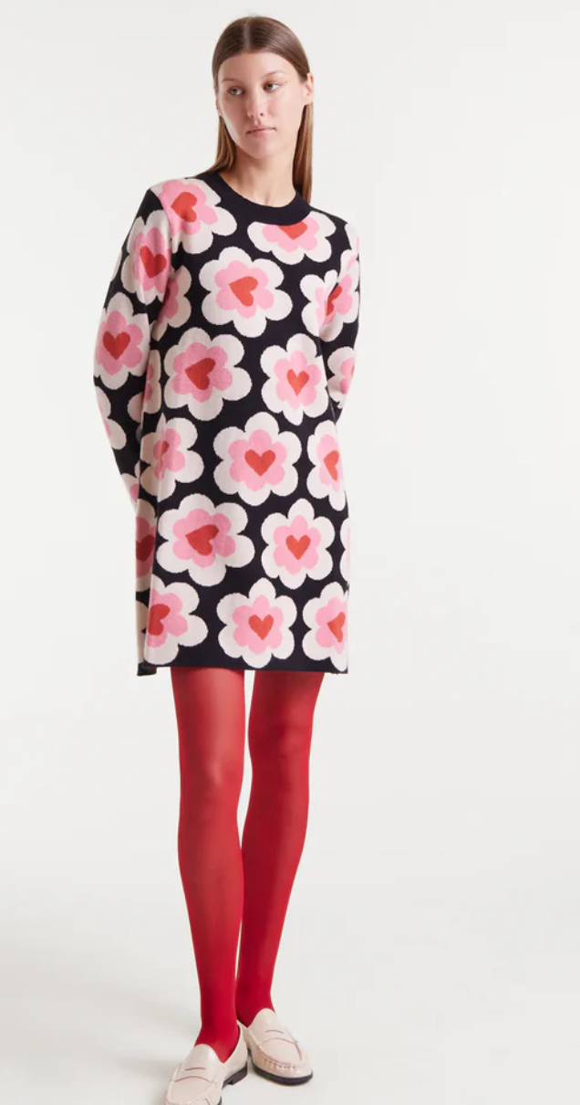 RANDOM SWEETHEART SHORT JACQUARD DRESS