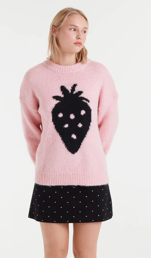 ONE BIG BLACK STRAWBERRY LIGHT PINK SW
