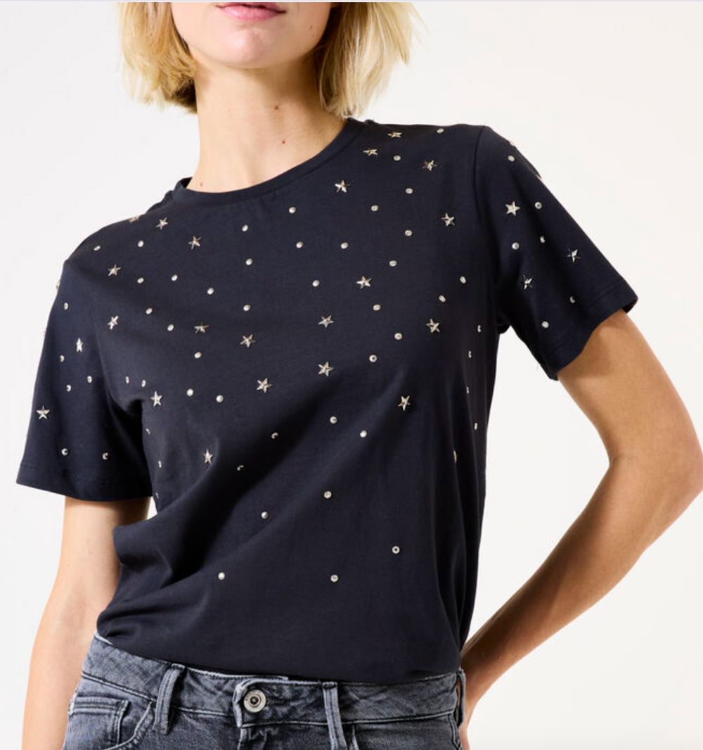 ANTRACITE TEE W/STARS AND STUDS