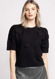 ROSLYN BLK SWEATER S/SLV