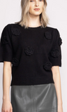 ROSLYN BLK SWEATER S/SLV