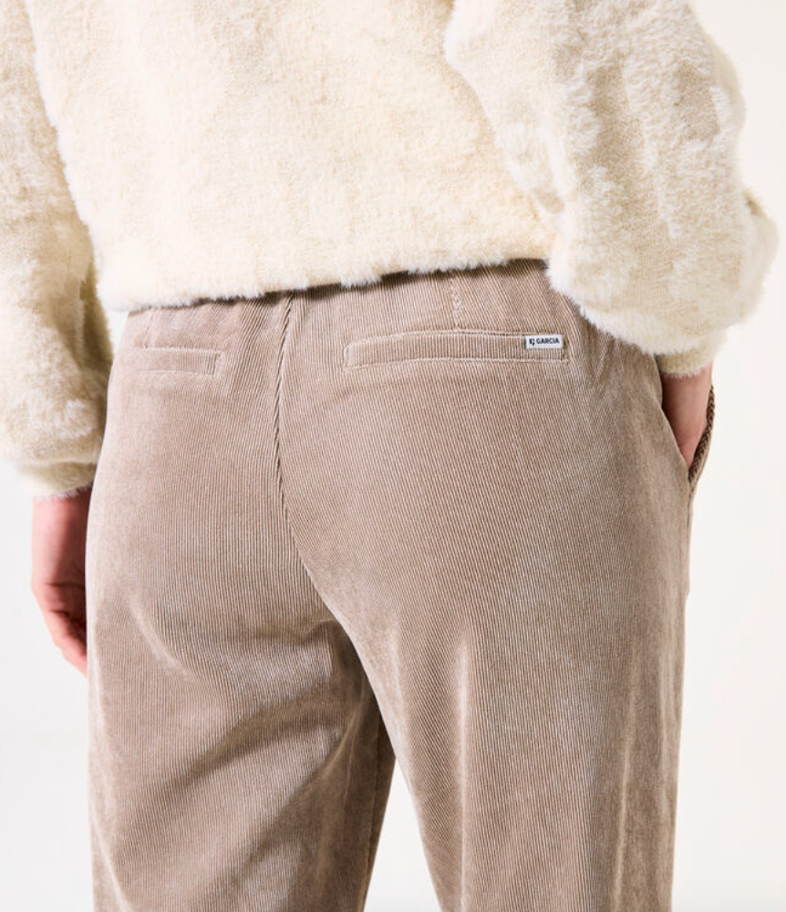 BABY CORD TAUPE PULL UP PANT