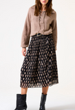 WINA BLACK PRINT BROOMSTICK SKIRT