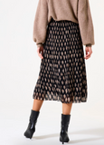WINA BLACK PRINT BROOMSTICK SKIRT