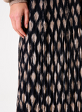 WINA BLACK PRINT BROOMSTICK SKIRT