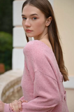 REVERSE BOWS PINK SPARKLE SWEATER