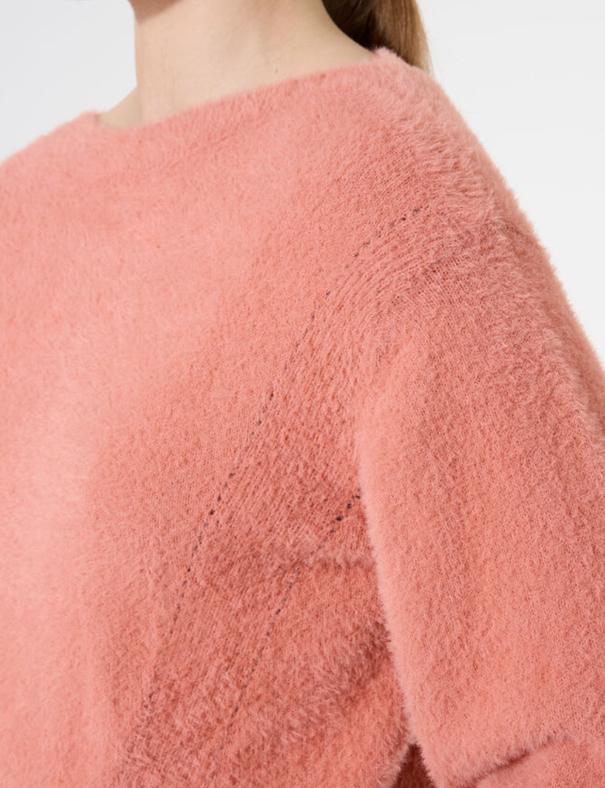 DRY SALMON EYELASH SWEATER