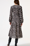 TWINKEL BLK WHITE GOLD FLEX MAXI DRESS