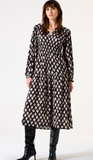 TWINKEL BLK WHITE GOLD FLEX MAXI DRESS