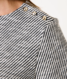 LICHE BLK WHITE LUREX S/SLV TOP W/GOLD B