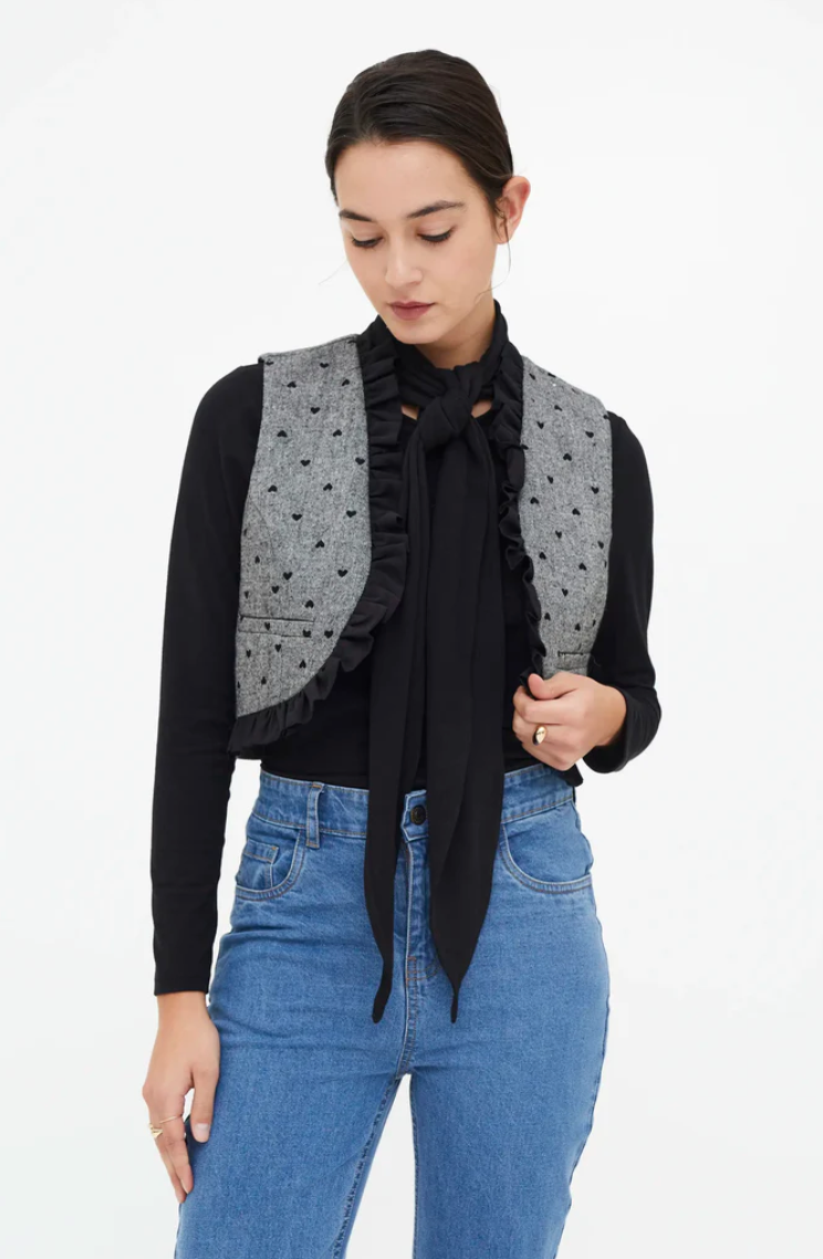 HEARTS TWEED GREY VEST