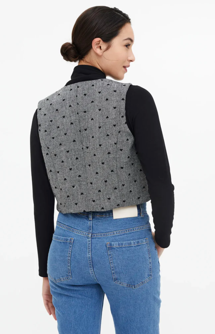 HEARTS TWEED GREY VEST