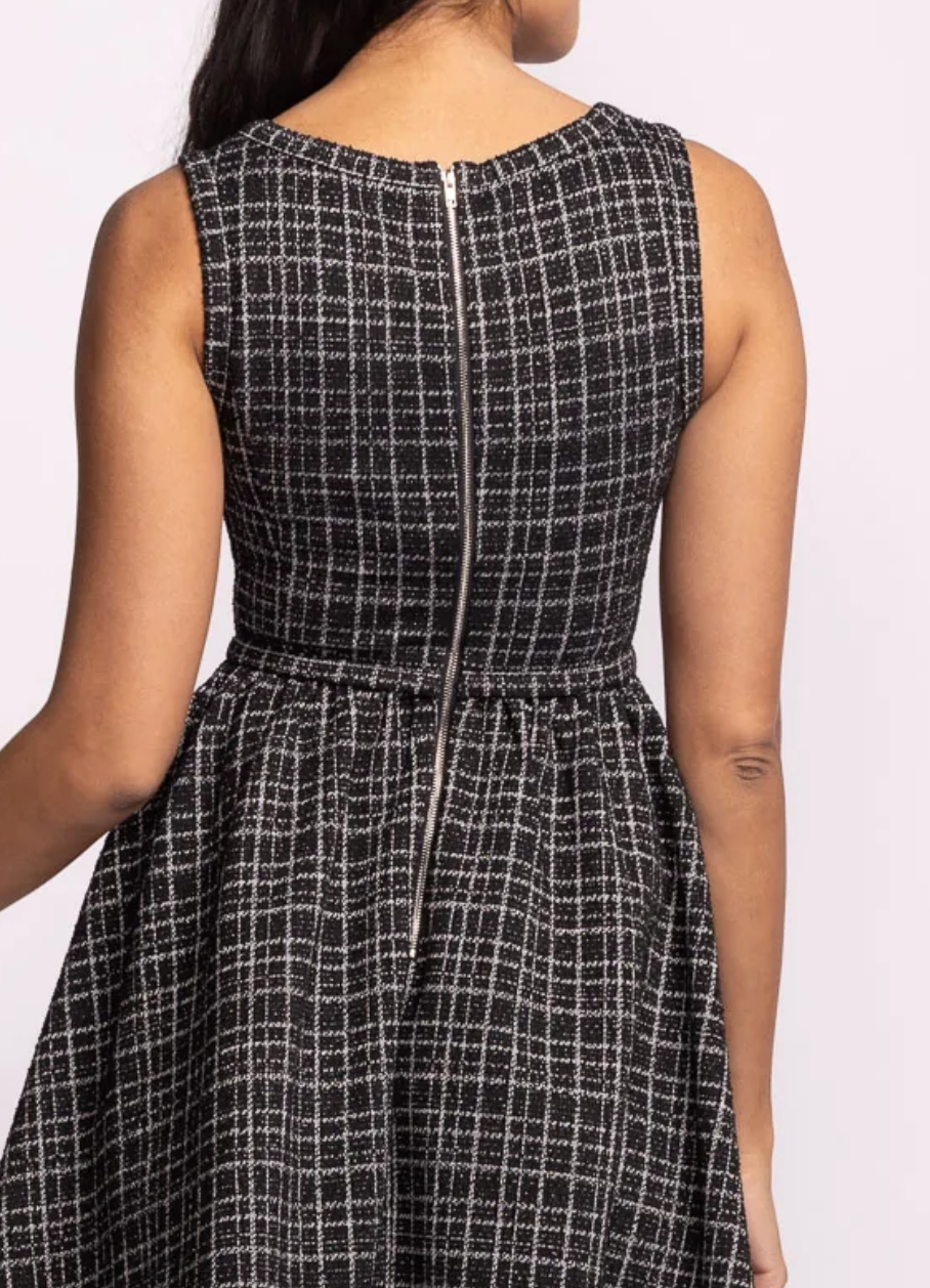 PIXIE SILVER THREAD SKATER DRESS