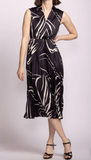 AVENUE SATIN PLEATED BLACK WHITE PRINT D