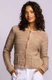 CLEO MIXED TOFFEE GOLD BUTTON CARDI