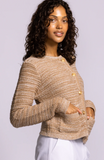 CLEO MIXED TOFFEE GOLD BUTTON CARDI